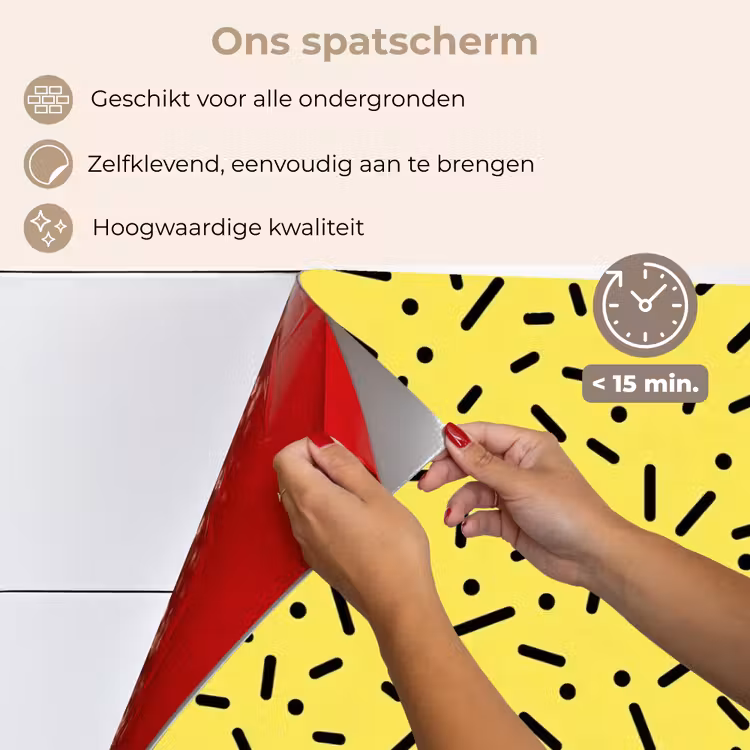 Spatscherm keuken - Gaming - Stippen - Strepen - Geel — 4