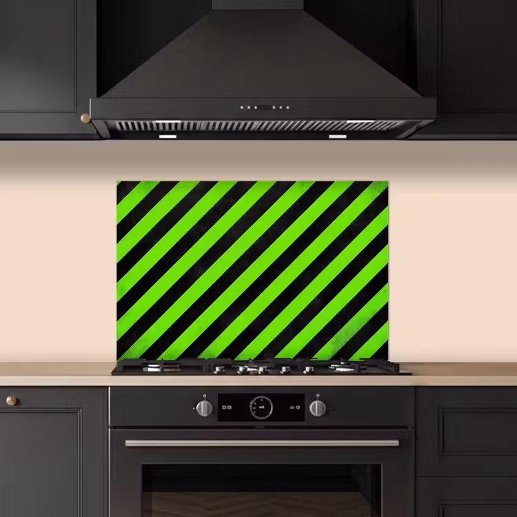 Spatscherm keuken - Gaming - Strepen - Schuin - Groen — 5