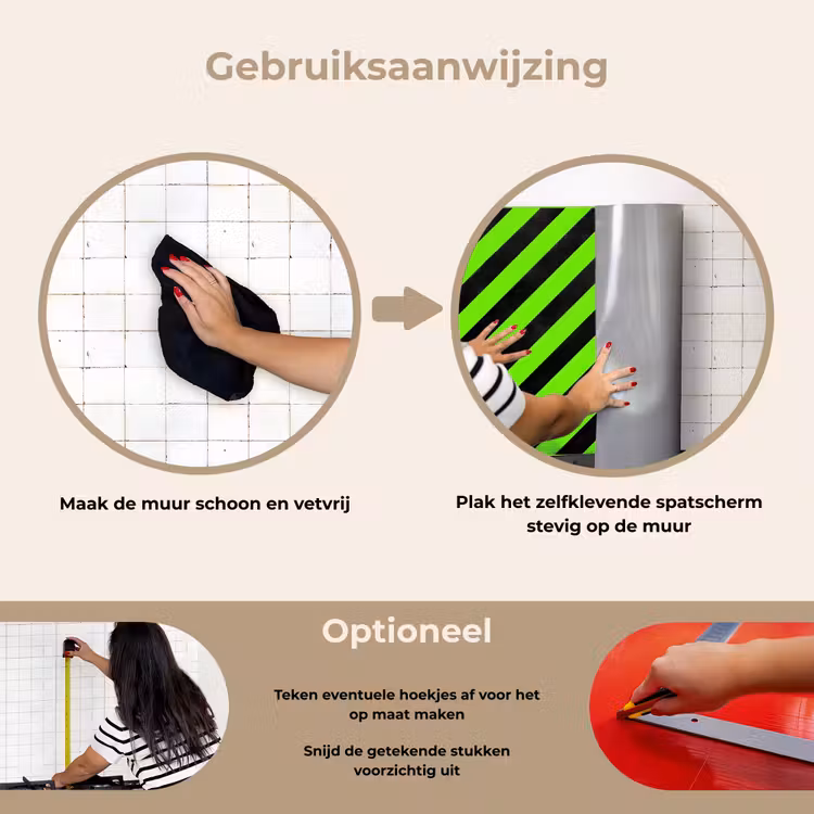 Spatscherm keuken - Gaming - Strepen - Schuin - Groen — 6