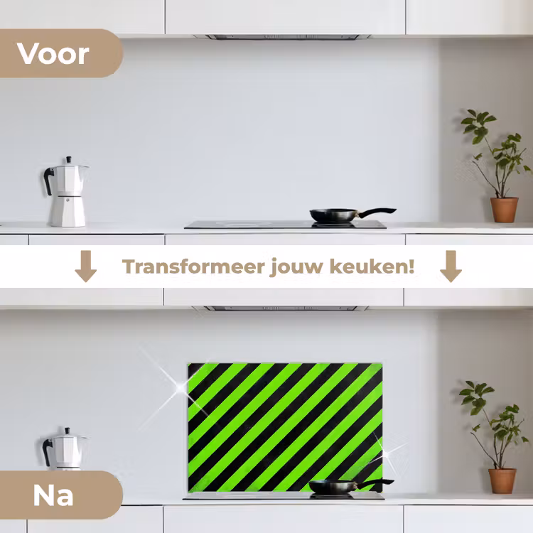 Spatscherm keuken - Gaming - Strepen - Schuin - Groen — 7
