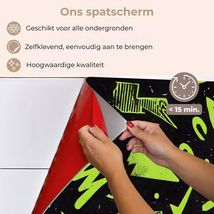 Spatscherm keuken - Gaming - Vormen - Pijlen - Abstract - Zwart — 4