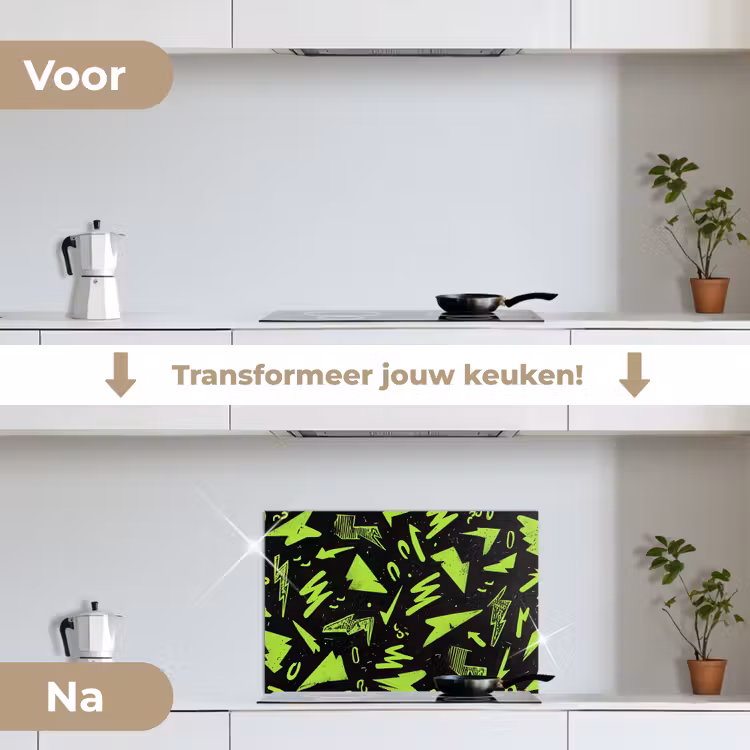 Spatscherm keuken - Gaming - Vormen - Pijlen - Abstract - Zwart — 7