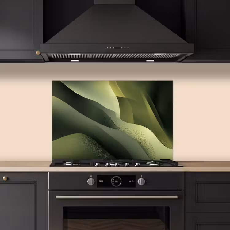 Spatscherm keuken - Gaming - Golven - Abstract - Heuvels - Groen — 5