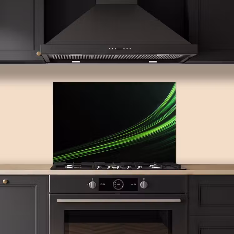 Spatscherm keuken - Gaming - Lijnen - Boog - Groen — 5