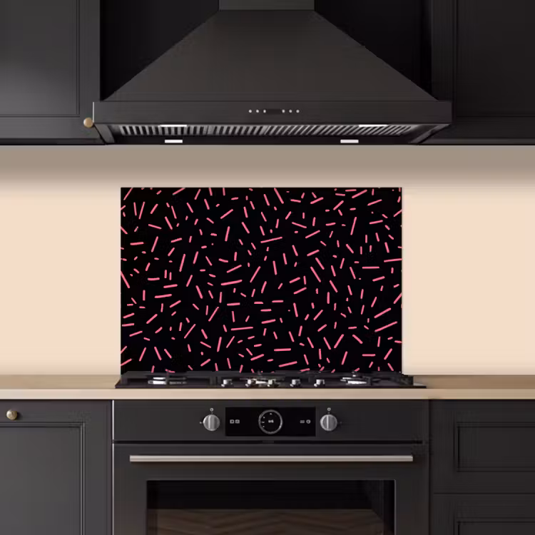 Spatscherm keuken - Gaming - Streepjes - Roze - Abstract — 5