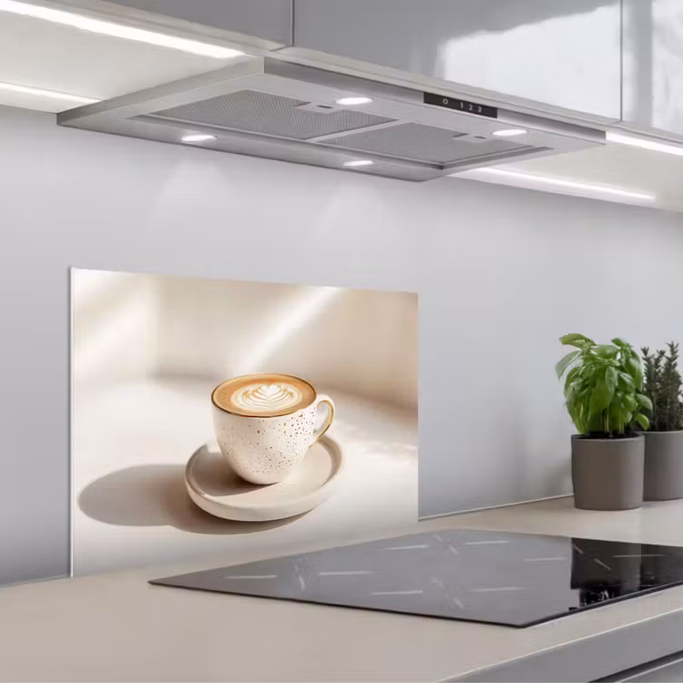 Spatscherm keuken - Cappuccino - Schuim - Schotel - Beige — 1