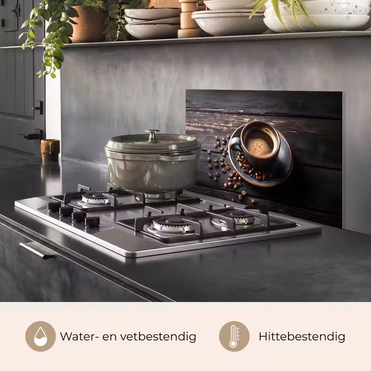 Spatscherm keuken - Kop - Koffie - Hout - Bonen — 2