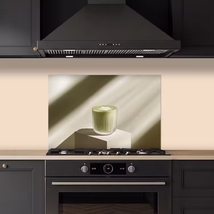 Spatscherm keuken - Matcha - Glas - Groen - Minimalistisch — 5