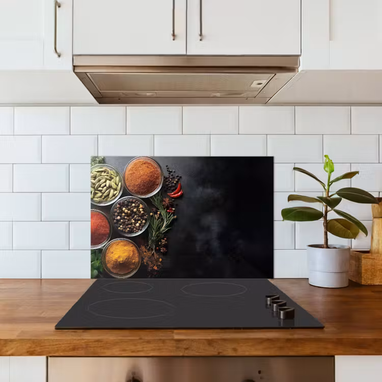 Spatscherm keuken - Glazen - Bakjes - Blaadjes - Kruiden — 3
