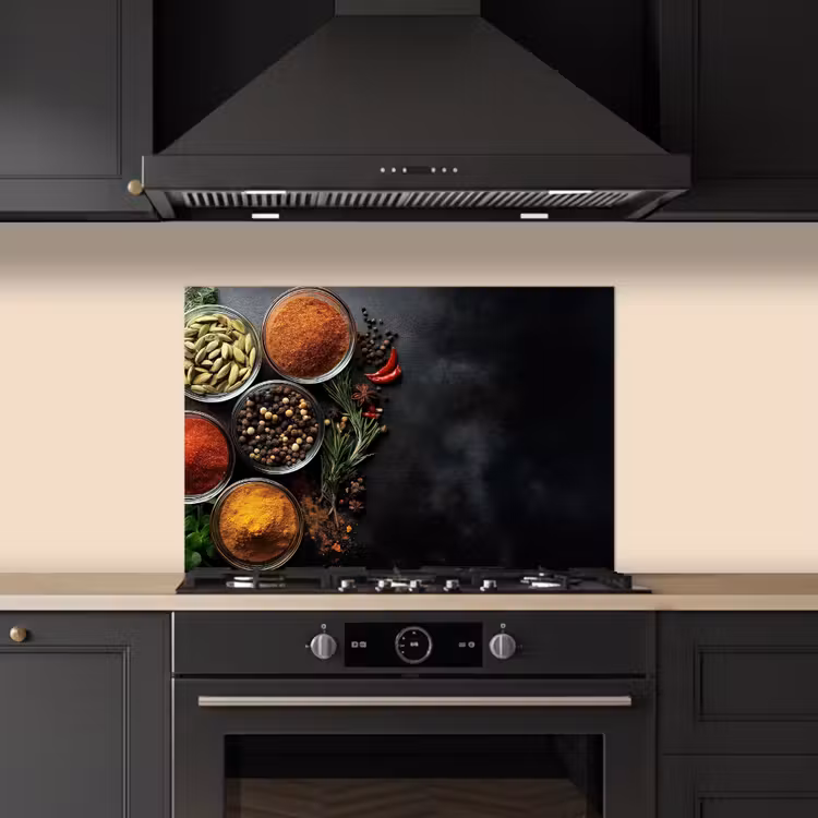 Spatscherm keuken - Glazen - Bakjes - Blaadjes - Kruiden — 5