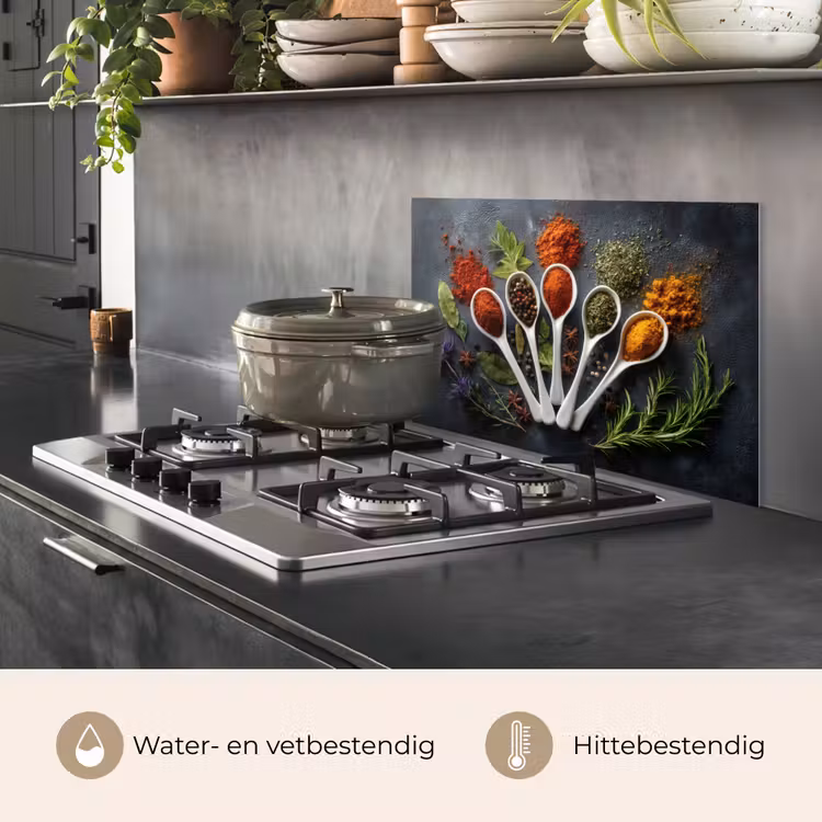 Spatscherm keuken - Lepels - Wit - Poeder - Kruiden — 2