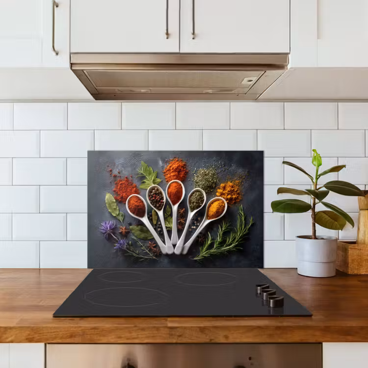 Spatscherm keuken - Lepels - Wit - Poeder - Kruiden — 3