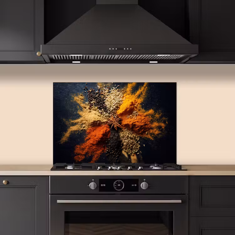 Spatscherm keuken - Specerijen - Explosie - Oranje — 5
