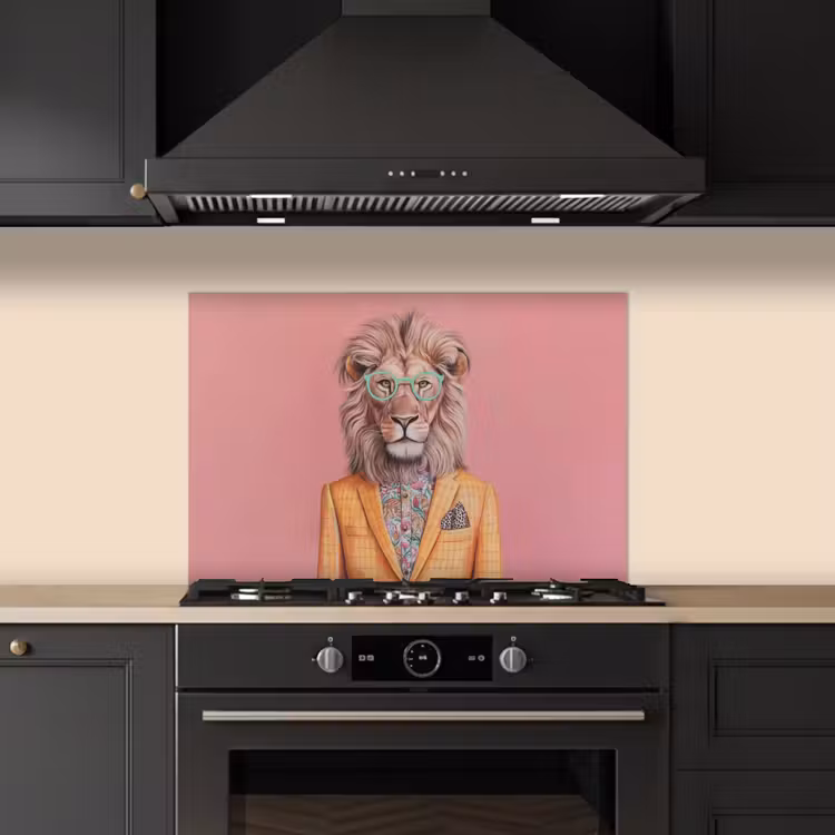 Spatscherm keuken - Leeuw - Pak - Geruit - Bril — 5