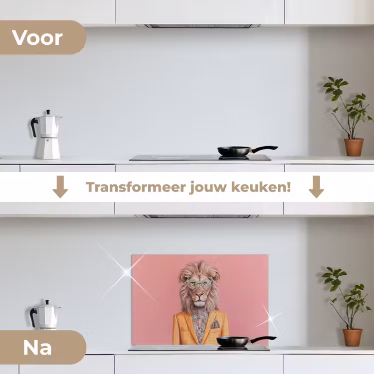 Spatscherm keuken - Leeuw - Pak - Geruit - Bril — 7