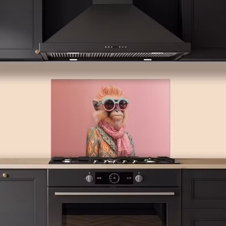 Spatscherm keuken - Sjaal - Aap - Zonnebril - Jasje — 5