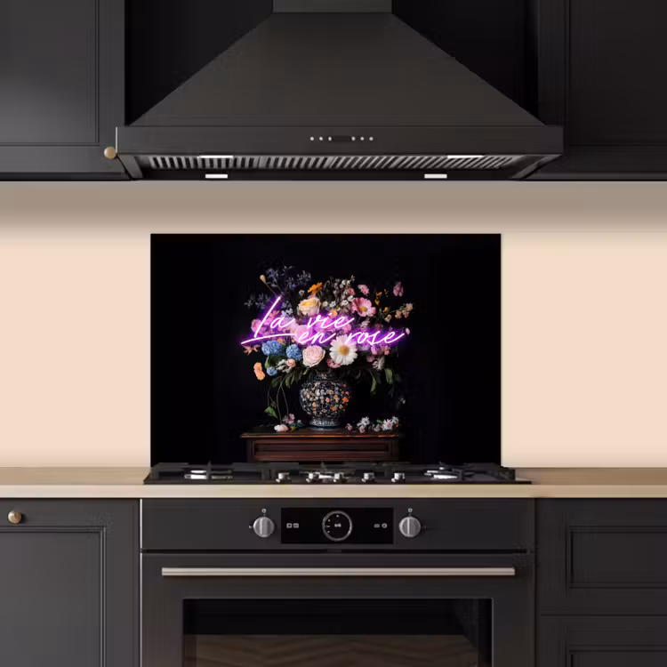 Spatscherm keuken - Neon - Vaas - Bloemen — 5