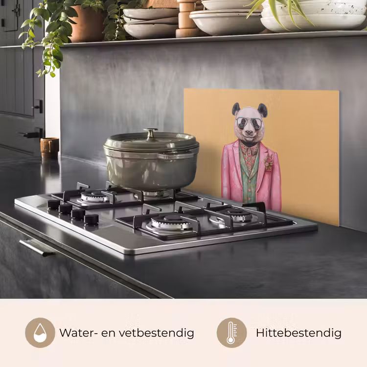 Spatscherm keuken - Panda - Pak - Zonnebril - Blauw — 2