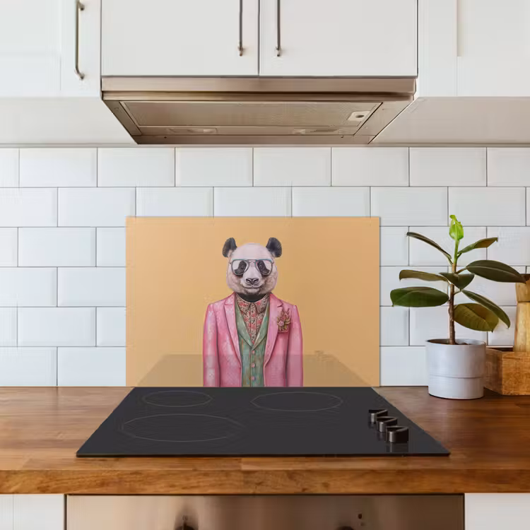 Spatscherm keuken - Panda - Pak - Zonnebril - Blauw — 3