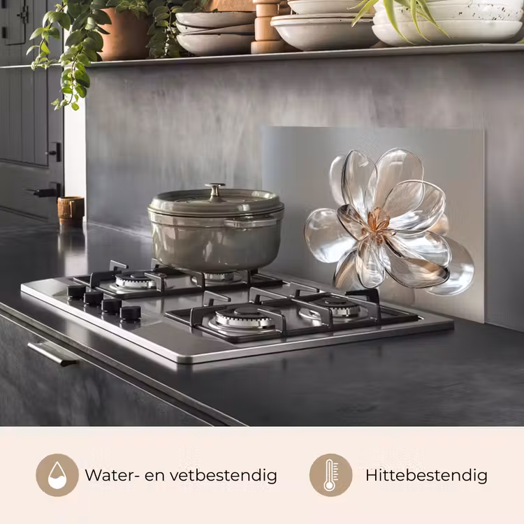 Spatscherm keuken - Bloem - Glazen - Doorzichtig — 2