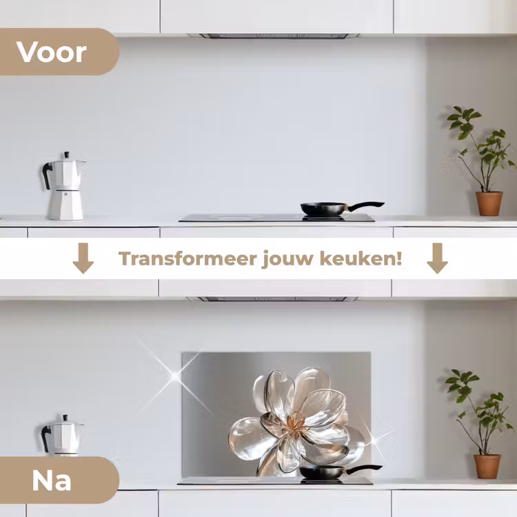 Spatscherm keuken - Bloem - Glazen - Doorzichtig — 7