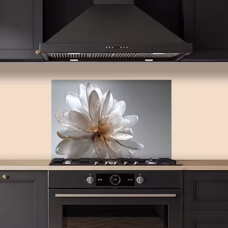 Spatscherm keuken - Bloem - Wit - Neutraal — 5