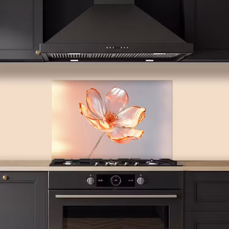 Spatscherm keuken - Glazen - Bloem - Roze — 5