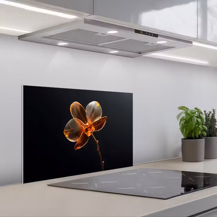 Spatscherm keuken - Orchidee - Doorzichtig - Bloem — 1