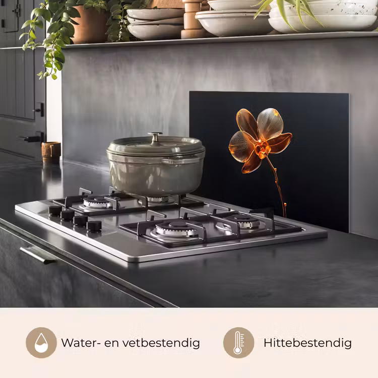 Spatscherm keuken - Orchidee - Doorzichtig - Bloem — 2