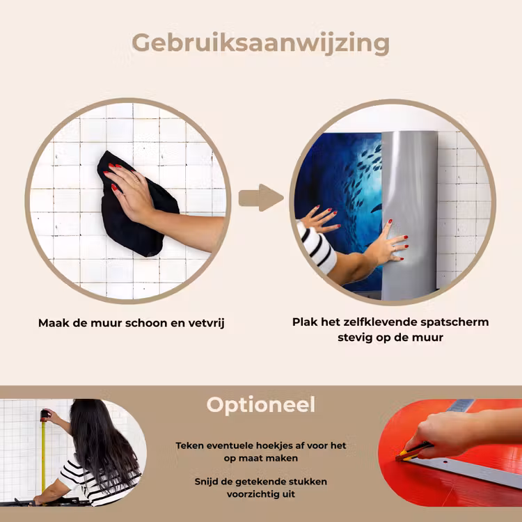 Spatscherm keuken - Walvis - Vissen - Donkerblauw — 6