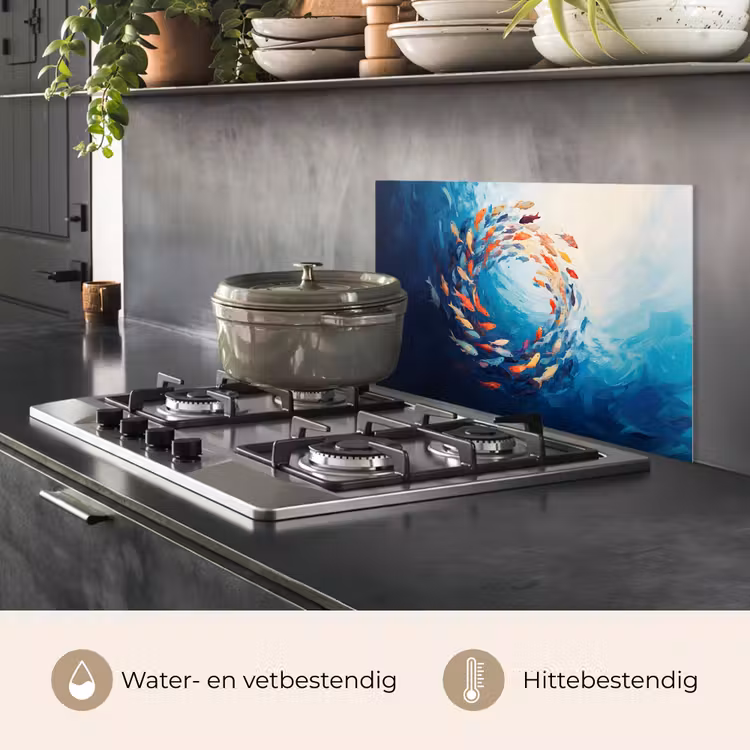 Spatscherm keuken - Zee - Vissen - Kleurrijk - Dynamisch — 2