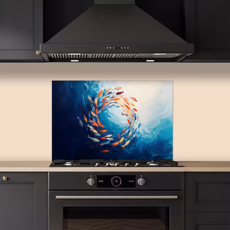 Spatscherm keuken - Zee - Vissen - Kleurrijk - Dynamisch — 5