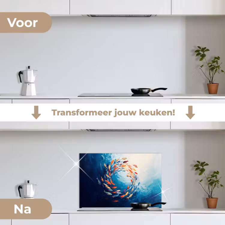 Spatscherm keuken - Zee - Vissen - Kleurrijk - Dynamisch — 7