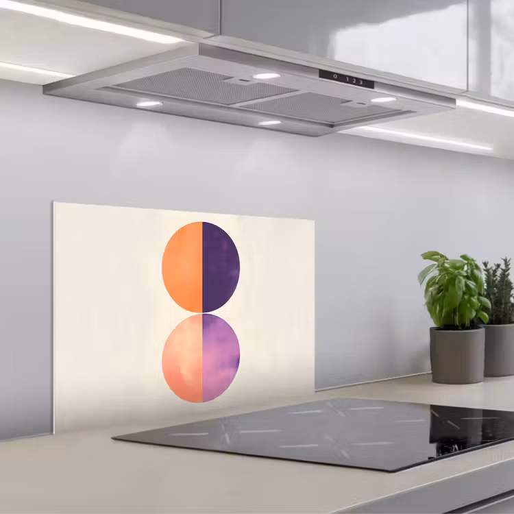 Spatscherm keuken - Abstract - Cirkels - Paars — 1