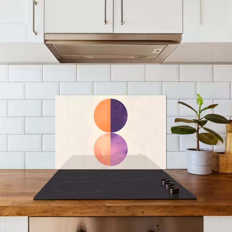 Spatscherm keuken - Abstract - Cirkels - Paars — 3