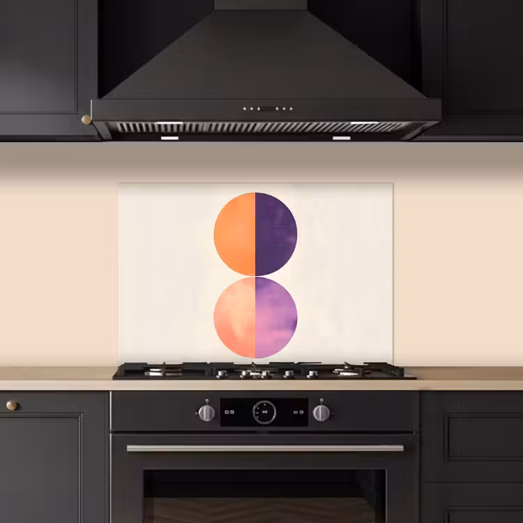 Spatscherm keuken - Abstract - Cirkels - Paars — 5