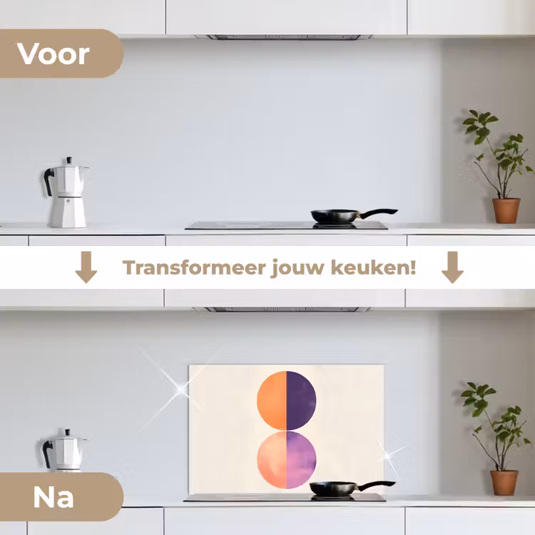 Spatscherm keuken - Abstract - Cirkels - Paars — 7