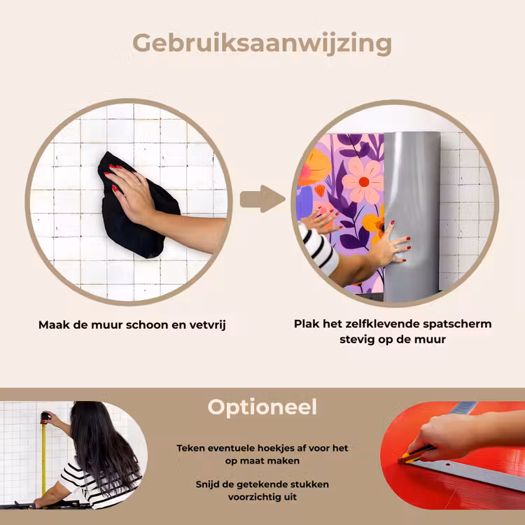 Spatscherm keuken - Bloemen - Kleurrijk - Bladeren — 6