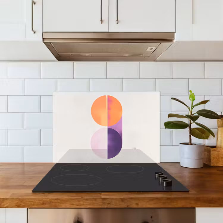 Spatscherm keuken - Cirkels - Abstract - Paars — 3