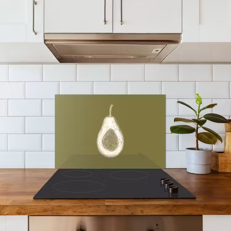 Spatscherm keuken - Avocado - Minimalistisch - Illustratie - Groen — 3