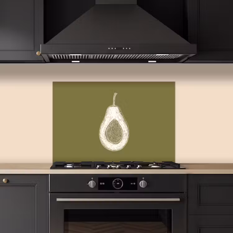 Spatscherm keuken - Avocado - Minimalistisch - Illustratie - Groen — 5