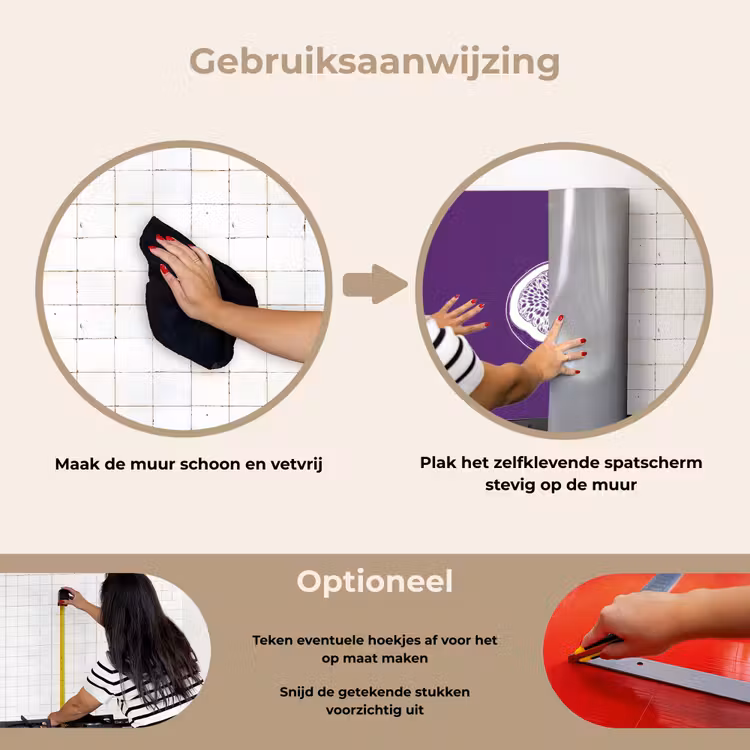 Spatscherm keuken - Passievrucht - Zaadjes - Paars - Minimalistisch — 6