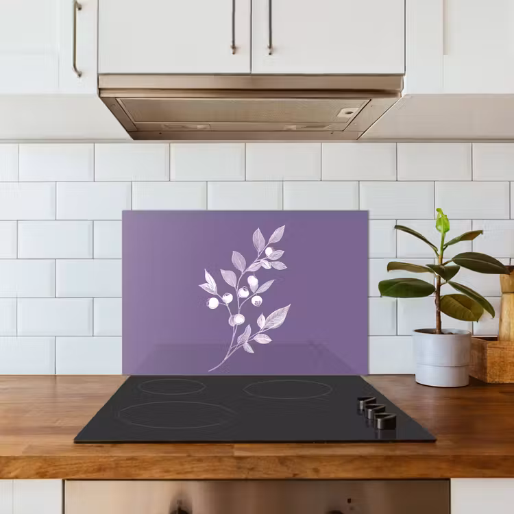 Spatscherm keuken - Tak - Sierlijk - Bladeren - Minimalistisch — 3
