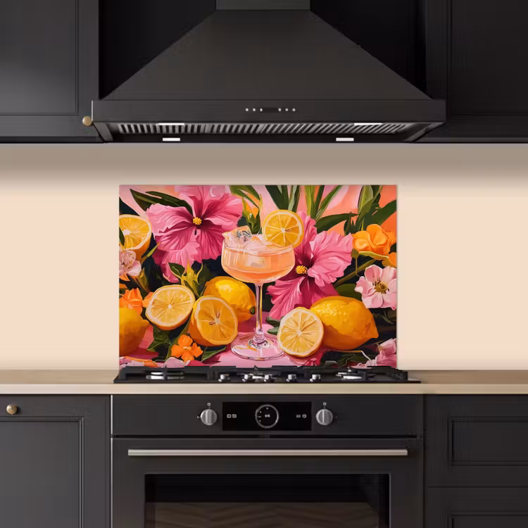 Spatscherm keuken - Drink - Bloemen - Yellow — 5