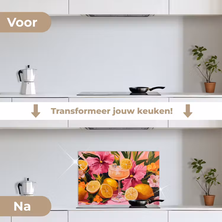 Spatscherm keuken - Drink - Bloemen - Yellow — 7