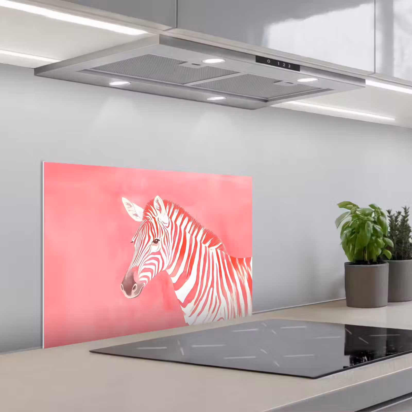 Spatscherm keuken - Zebra - Pink - Verf — 1