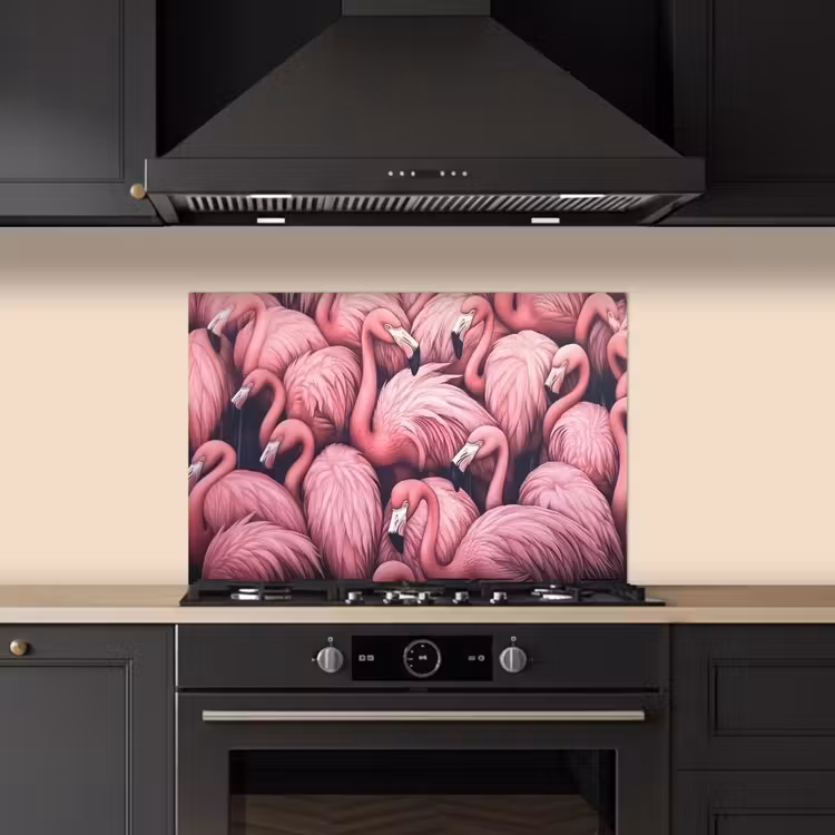 Spatscherm keuken - Flamingo - Roze - Dieren — 5
