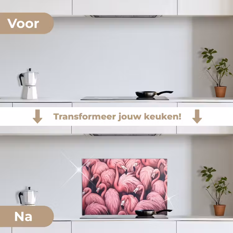 Spatscherm keuken - Flamingo - Roze - Dieren — 7