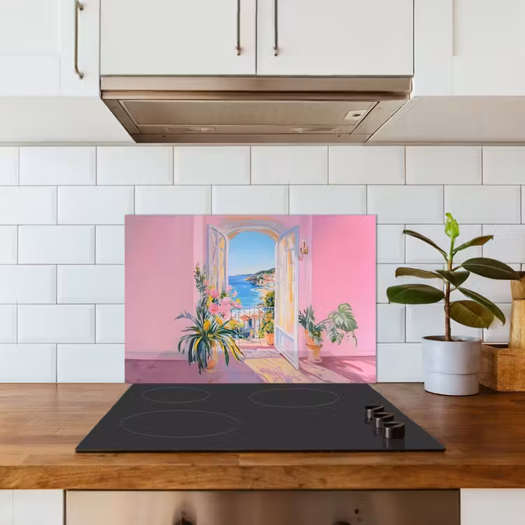 Spatscherm keuken - Roze - Buiten - Verf — 3
