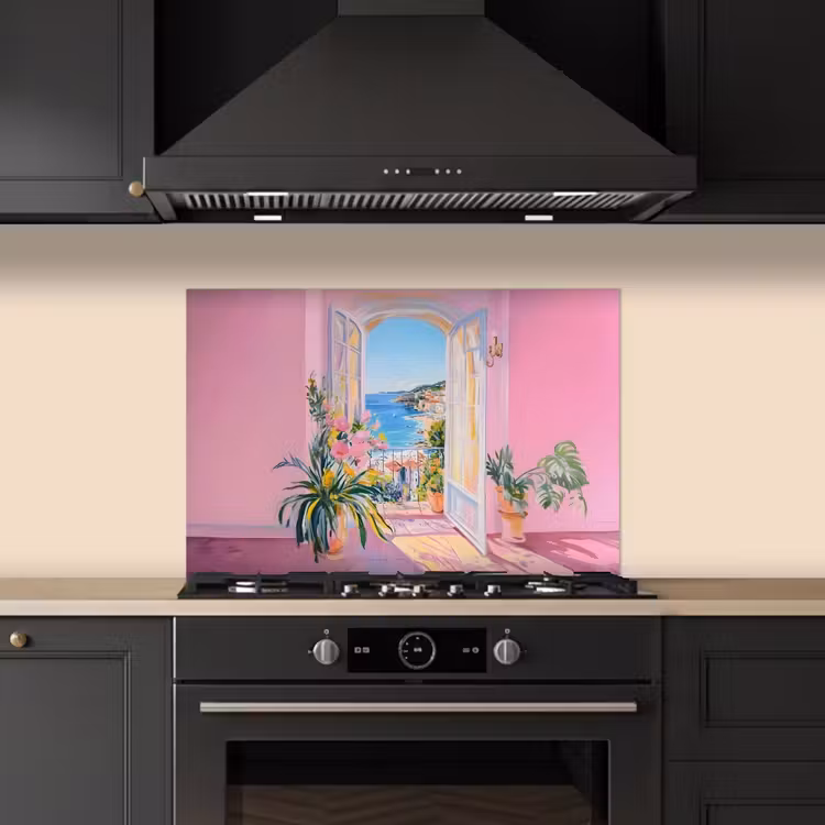 Spatscherm keuken - Roze - Buiten - Verf — 5